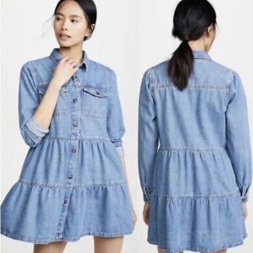 Free People Nicole Denim Dress size M EUC